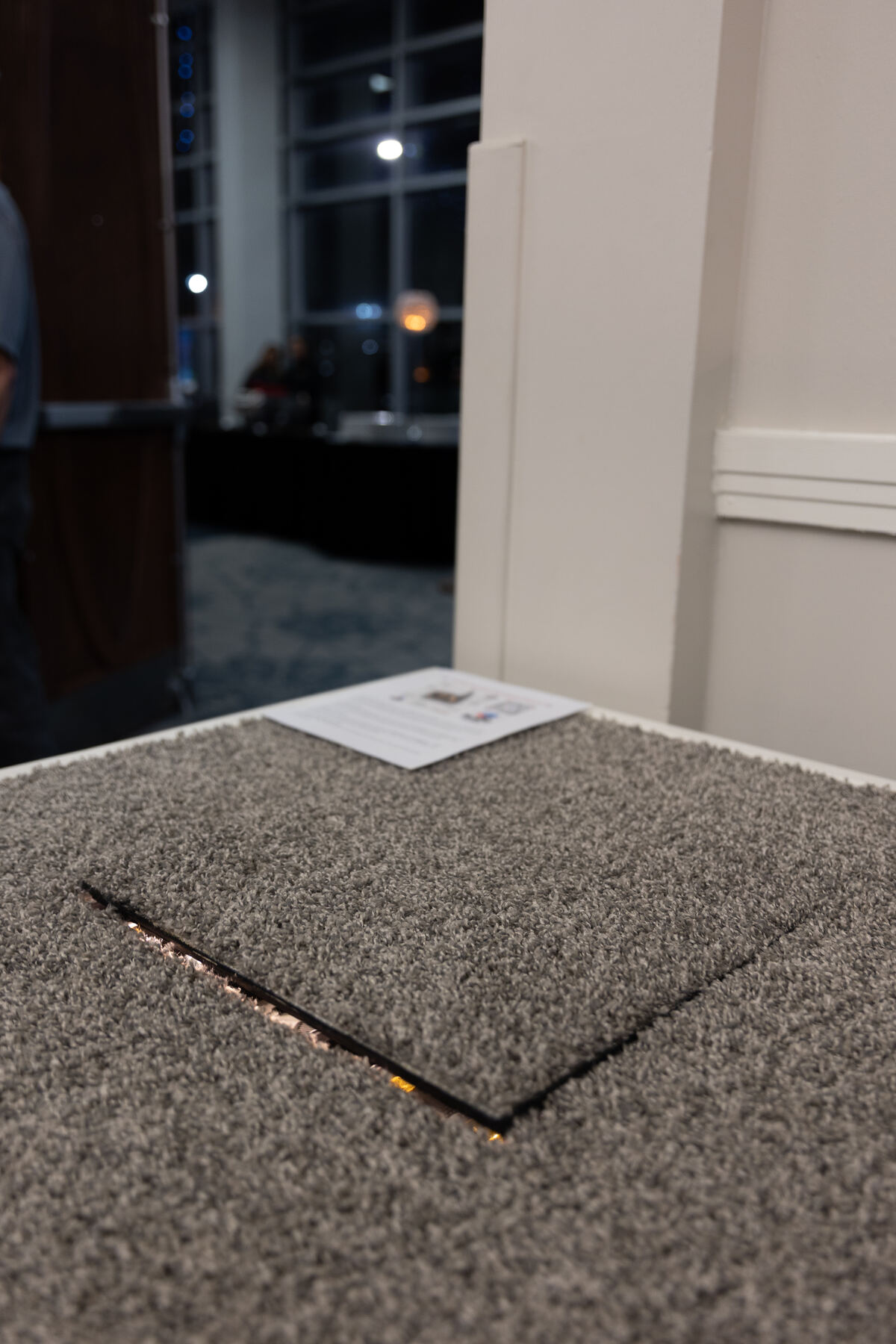 FloDo panel closed and flush with the surrounding floor