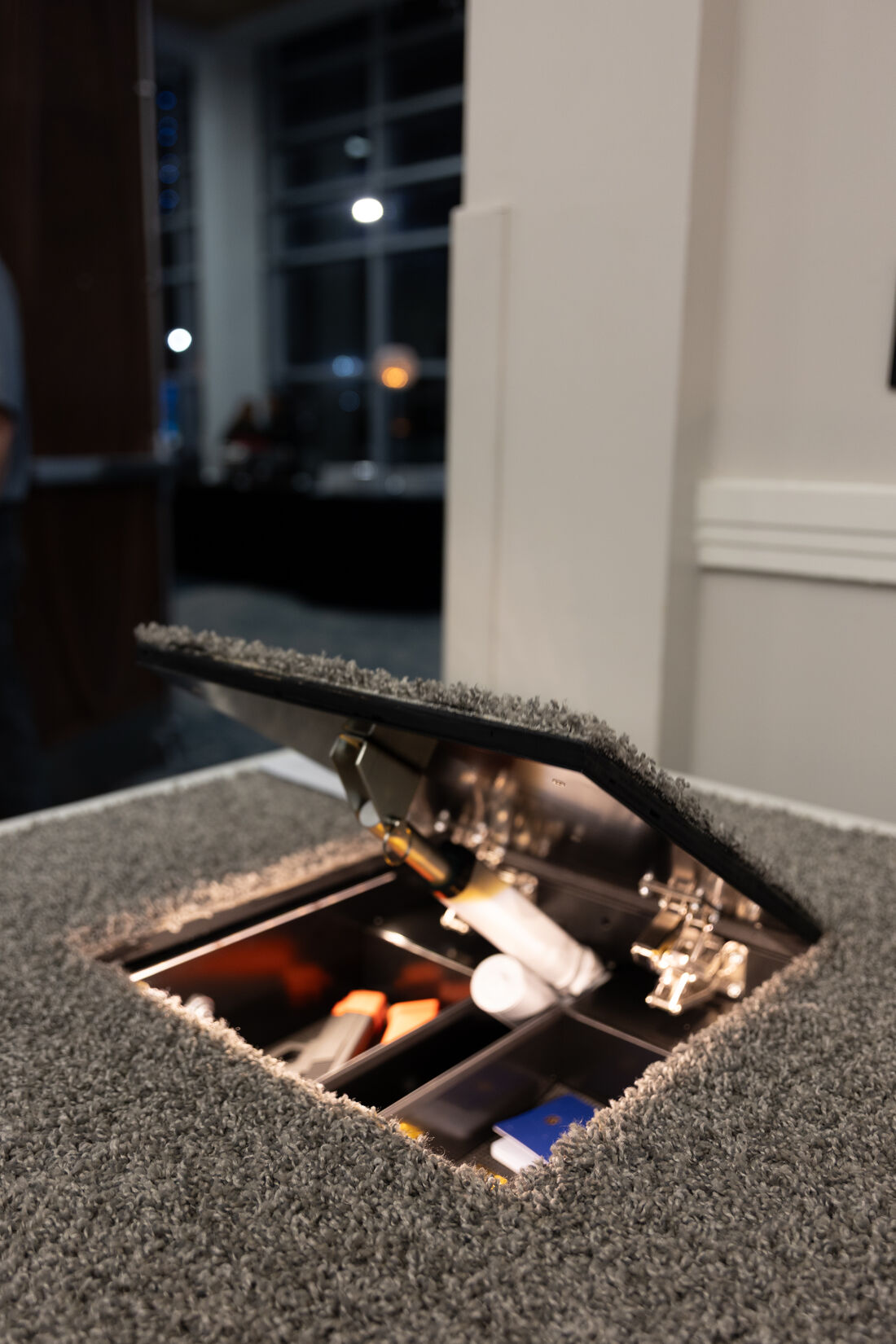 FloDo unit open, set into the floor
